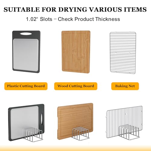 Cutting Board Organizer Stand Holder - 304 Stainless Steel Chopping Board Rack, Pot Pan Lid Holder, Kitchen Shelf for Bake...