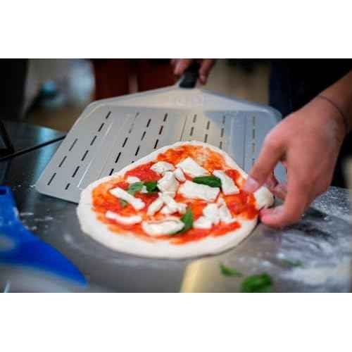 ooni 14¡± Perforated Pizza Peel ? Long Handle Perforated Aluminium Pizza Paddle ? Lightweight Pizza Turning Peel Outdoor Pizza Oven Accessories