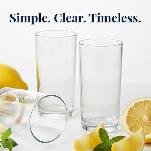US Acrylic Classic Clear Plastic Reusable Drinking Glasses (Set of 6) 16oz Water Cups | BPA-Free Tumblers, Made in USA | T...