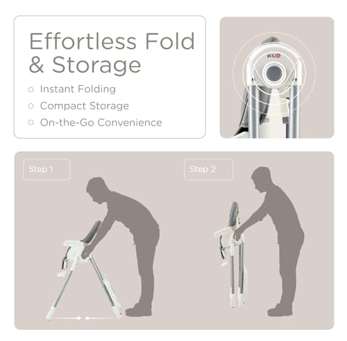 KÜB 3-in-1 Foldable Baby High Chair | Multifunctional Infant High Chairs for Babies and Toddlers | Removable Seat & Tray E...