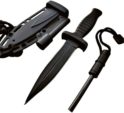 Tactical Knife Hunting Knife Survival Knife 7" Spear Point Blade w/ Fire Starter In Pressure Retention Sheath Fixed Blade ...