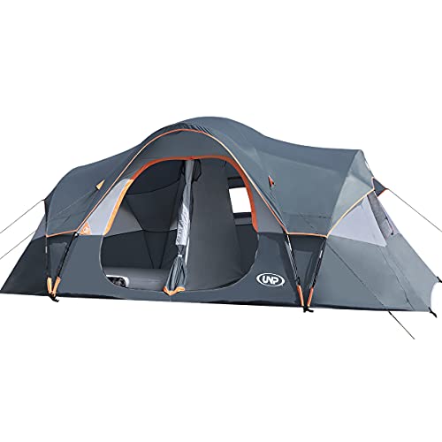 UNP Camping Tent 10-Person-Family Tents, Parties, Music Festival Tent, Big, Easy Up, 5 Large Mesh Windows, Double Layer, 2...