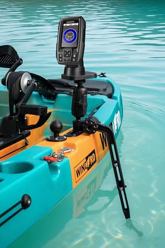 WINDFRD Kayak Fish Finder Mount with Transducer Mounting Arm, 1.5" Ball Marine Electronic Mount for Boat Track, Universal ...