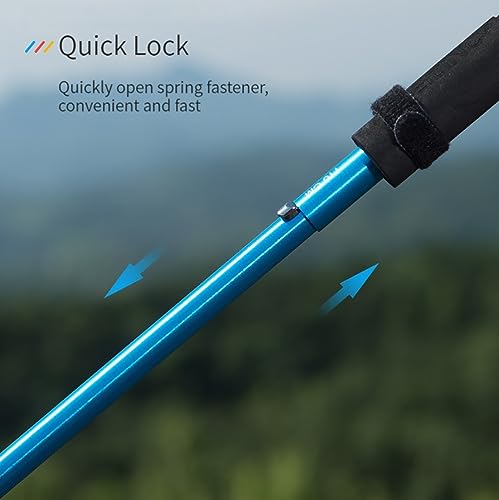 AONIJIE Trekking Poles -2 Ultralight Collapsible Carbon Fiber Hiking Poles with Anti-Shock and Quick Lock System, Folding ...