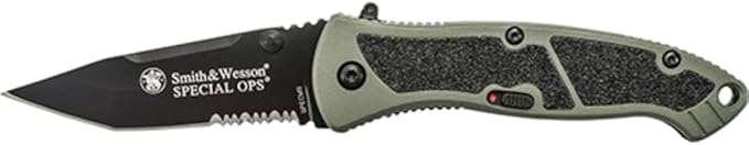 Smith & Wesson Special Ops SPECM 7.4in S.S. Assisted Opening Knife with 3.1in Tanto Blade and Aluminum Handle for Outdoor,...