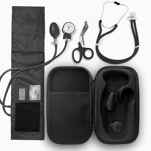 ASA TECHMED Medical Starter Kit – Stethoscope, Durable Blood Pressure Monitor, EMT Shears & Protective Carrying Case – Ide...