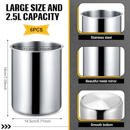 Domensi 6 Pcs Wine Chiller Bucket 750 ML Champagne Bucket Stainless Steel Wine Chillers for Bottles Keeps Cold for Hours C...
