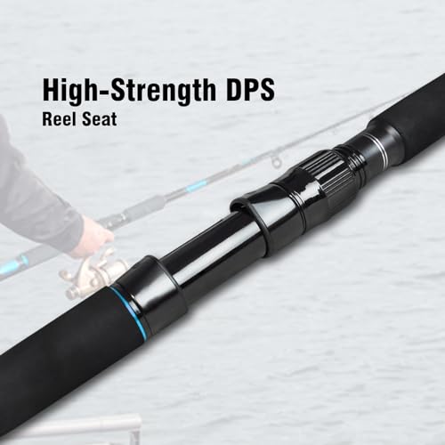 Fiblink 4-Piece 7-Feet Carbon Fiber Boat Fishing Rod Spinning Travel Portable Rod Tournament Fishing Pole for Fresh & Salt...