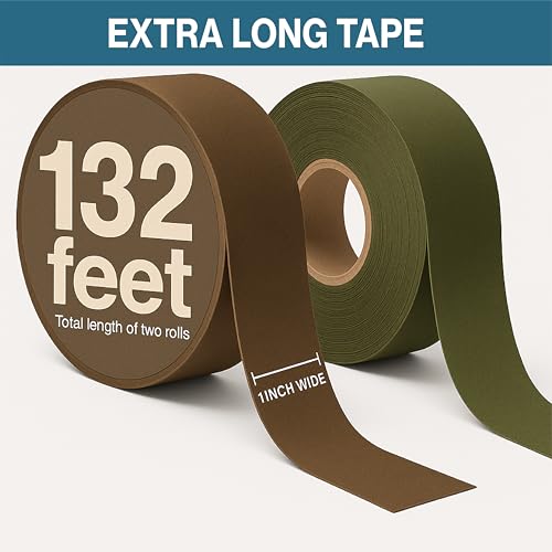 Thunder Tape Tactical Grip Tape – 2 Roll Camo Pack (Green & Brown) – Gun Grip Tape for Rifle, Firearm, Knife Handle, Magaz...