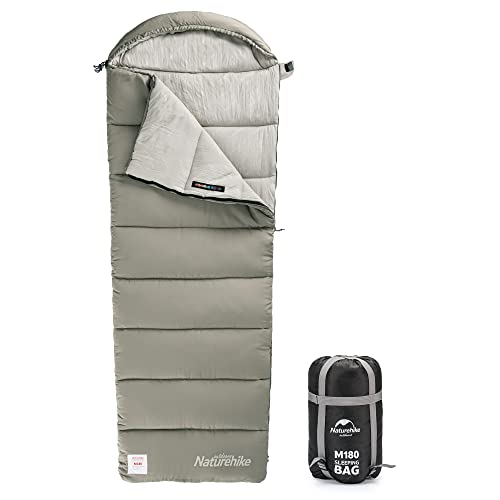 Naturehike Sleeping Bag for Adults with Hood, 33-53℉ Lightweight Hollow Cotton Sleeping Bag, 3 Seasons Waterproof Spliceab...