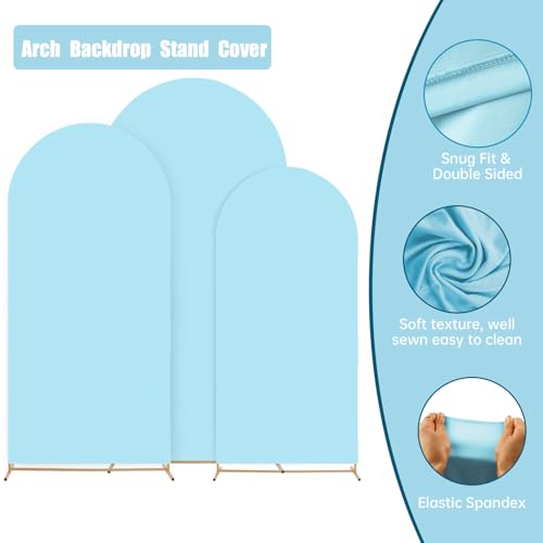 3-Piece Arch Cover for Wedding, Arch Spandex Fitted Covers 6FT 6.6FT 7.2FT Round Top Chiara Wedding Backdrop Covers Compat...