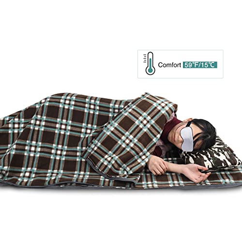 REDCAMP Fleece Sleeping Bag Liner Thicker for Adult Warm or Cold Weather, 73" Long Full Sized Zipper Camping Blanket for O...