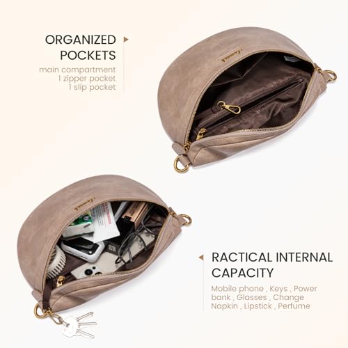 LOVEVOOK Fanny Packs for Women Cross Body, Vegan Leather Belt Bag for Women, Waterproof Sling Purse Fashion Waist Pack Des...