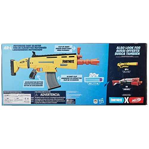 Fortnite AR-L Nerf Elite Dart Blaster - Motorized Toy Blaster, 20 Official Nerf Fortnite Elite Darts, Flip Up Sights - for Youth, Teens, Adults