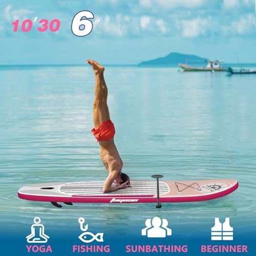 Inflatable Stand Up Paddle Board Non-Slip Deck, 11’×33”×6” Complete SUP Accessories for All Skill Levels, Wide Seat & Safe...