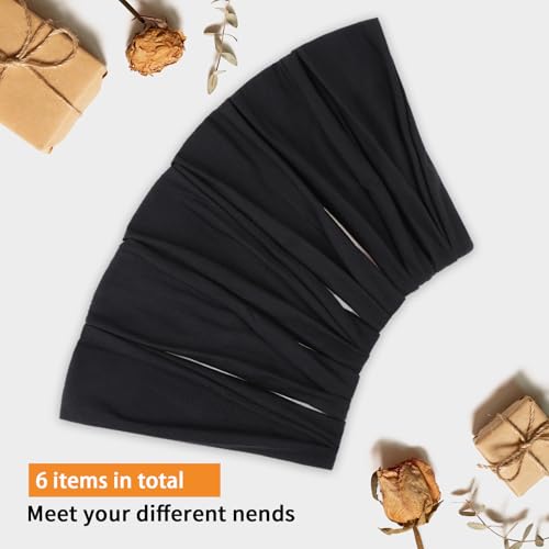 RuiYok Black Headbands for Women 6PCS,Non Slip Head Bands Hair Accessories for Securing Hair,Elastic Hairbands for Yoga Wo...