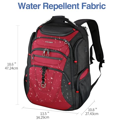 KROSER Friendly Travel Laptop Backpack 17.3 inch XXXL Gaming Backpack Water-Repellent College Daypack Business Backpack wi...