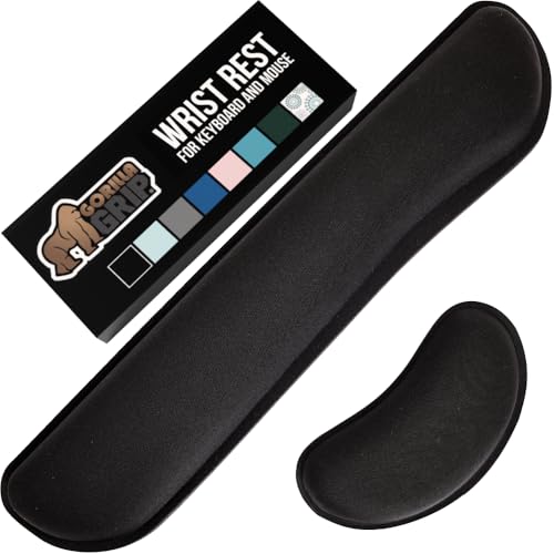 GORILLA GRIP Silky Memory Foam Wrist Rest for Computer Keyboard, Mouse, Ergonomic Design for Typing Pain Relief, Desk Pads...