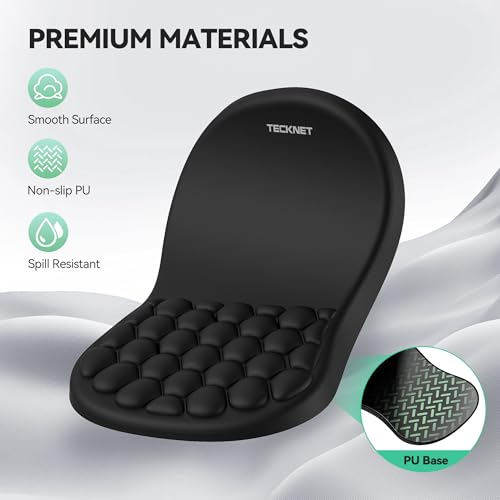 TECKNET Ergonomic Mouse Pad with Wrist Rest, Soft Mousepad with Massage Design, Memory Foam and Non-Slip PU Base for Pain ...