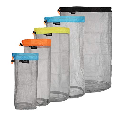 Yundxi Ultra Light Stuff Sacks Nylon Mesh Drawstring Storage Bag S M L XL XXL for Camping Travel Hiking Outdoor Sports