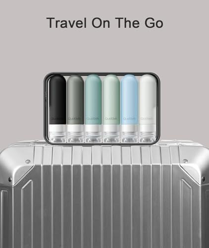 Quatish Travel Bottles for Toiletries 6 Pack, Original Patented Leakproof 3 oz Tsa Approved Travel Size Containers, BPA Fr...