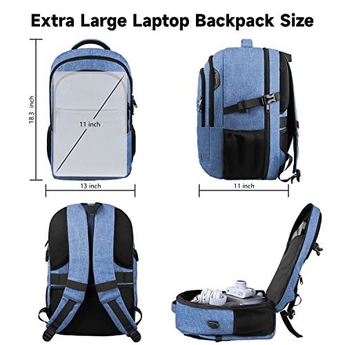 Lapsouno Extra Large Travel Backpack, TSA Laptop Backpack, 17 inch Bag with USB Port, 40L Carry on College School Computer...
