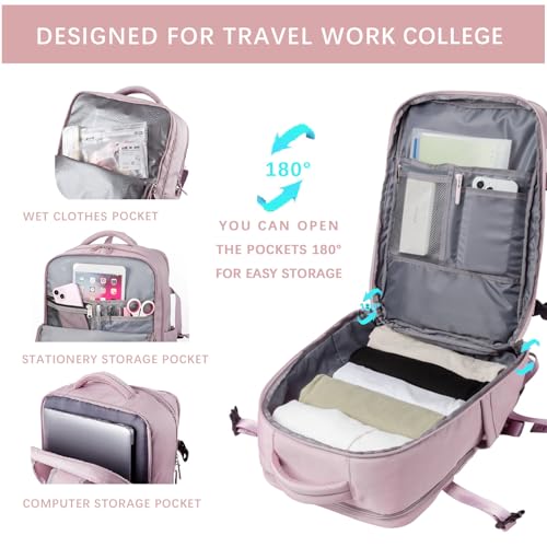 SHRRADOO Travel Laptops Backpack for Women Men, Casual Work Bag 17inch High School College Backpack Airline Approved Backp...
