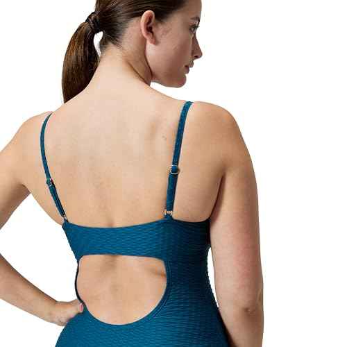 Speedo Womens Swimsuit One Piece V-Neck Strappy Back Contemporary Cut