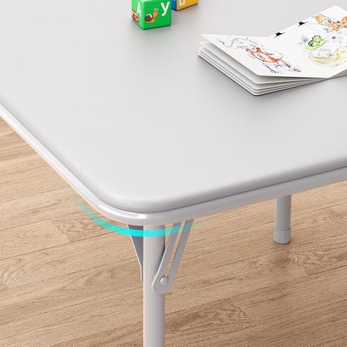 CuisinSmart Folding Card Table and Chair Set of 3, Portable Square Card Table with 2 Padded Chairs, Foldable Chairs and Ta...