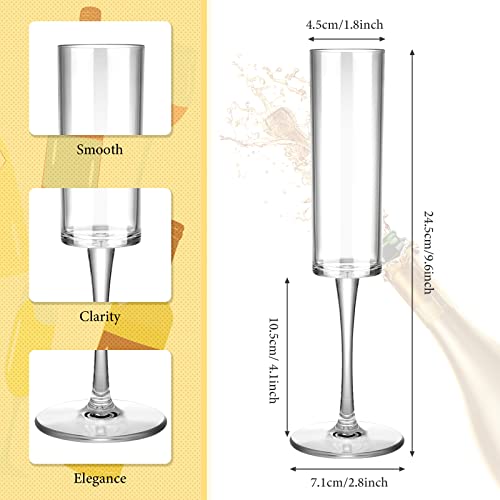 Lauwell Champagne Flutes Goblets Plastic Acrylic Wine Toasting Goblets Crystal Disposable Cocktail Cups Drinkware Reusable...