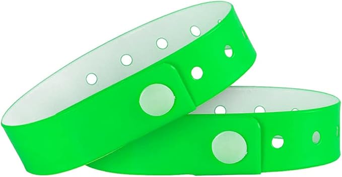 Ouchan Plastic Event Wristbands Neon Green - 500 Pack Vinyl Wristbands for Parties