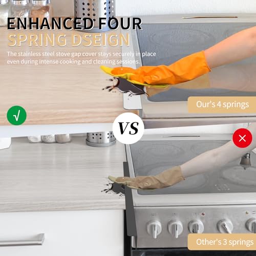 MOFINO Stove Gap Covers 316 Stainless Steel Stove Gap Filler Oven Side Gap Filler Between Stove and Counter Slide In Range...