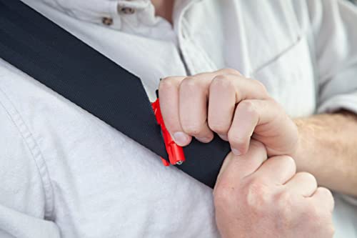resqme,The Original Emergency Keychain Car Escape Tool, 2-in-1 Seatbelt Cutter and Window Breaker, Made in USA, Red - Comp...
