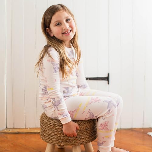 Burt's Bees Baby Girls' Pajamas, 2-Piece Long Sleeve Tee and Pants Organic Cotton PJ Set