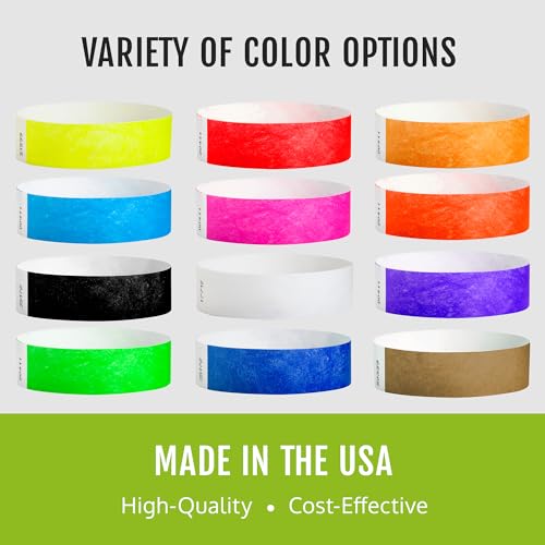 200 WristCo Goldenrod Tyvek Wristbands for Events - Comfortable Tear Resistant Paper Bracelets ID Wrist Bands for Concerts...