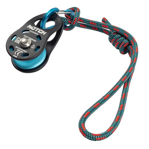 Notch Micro Pulley Combo Includes Micro Pulley, Micro Carabiner & 5mm Accessory Cord, Midline Attachable, Use with Lines u...