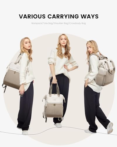 LOVEVOOK Laptop Backpack for Women, 15.6 Inch Work Laptop Bag with USB Port, Fashion Teacher Nurse Backpack Purse, Waterpr...