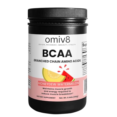 OMIV8 BCAA Powder – Honeydew Watermelon | 2:1:1 Branched Chain Amino Acids | Muscle Recovery, Hydration & Endurance Suppor...
