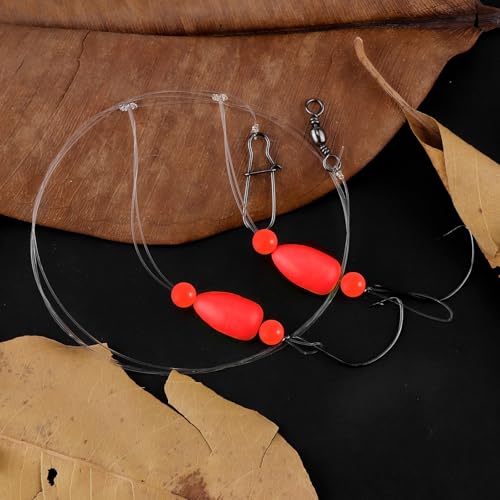 Alwonder 5-Pack Pompano Rigs Surf Fishing Rigs with Snell Floats, Saltwater Live Bait Rig Swivels Duo Lock Snaps Circle Wi...