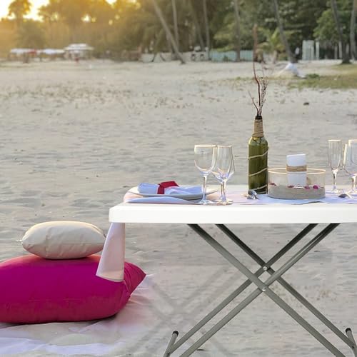 HiEthan 20"x30" Personal Mini Folding Table, Multifunctional Small Portable Foldable Table,Compact and Height Adjustable,W...