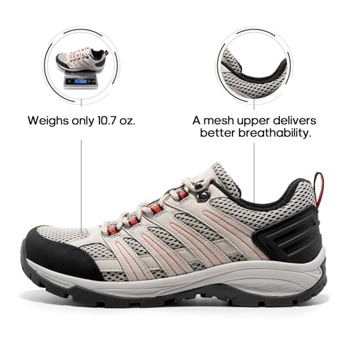 NORTIV 8 Women's Hiking Shoes Lightweight Breathable Mesh Walking Sneakers Outdoor Work Shoes Wander