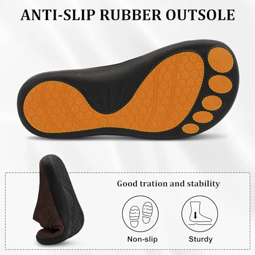 JOINFREE Womens Wide Suede Clogs Zero Drop Potato Shoes Diabetic Mules for Swollen Edema Comfort Slip on Clog Slippers wit...