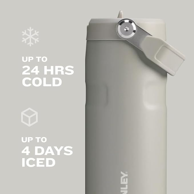 Stanley IceFlow Flip Straw 2.0 Water Bottle 24 oz | Built-In Straw for Travel and Sports | Lightweight and Leak Resistant | Insulated Stainless Steel | BPA-Free | Prickly Pear