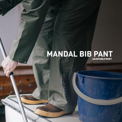 Helly-Hansen Mandal Waterproof Bib Overalls - PVC Rain Gear for Men - Fishing Pants for Men - Heavy-Duty Work Overalls