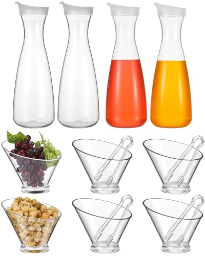 Didaey 16 Pcs Mimosa Bar Supplies Including 4 Pcs 47 oz Plastic Carafe with Lid 6 Disposable Angled Salad Bowls 6 Plastic ...