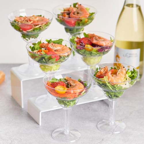 Kucoele 24 Pack Plastic Margarita Glasses, 12oz Disposable Cocktail Glasses Clear Party Cups for Wine, Champagne, Martini