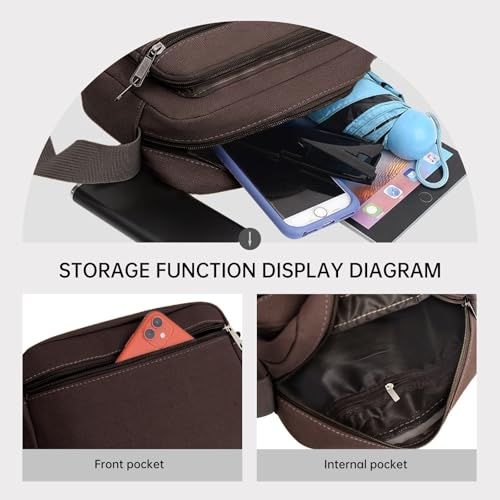Portable Sling Backpack for Men Mens Crossbody Shoulder Bag for Travel Hiking Daypack