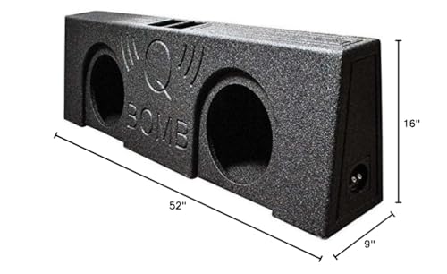 Q Power QBTRUCK210V Dual 10" Vented Subwoofer Box - Empty Behind Seat Mount, Durable Material