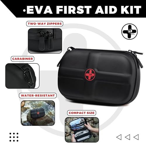 RHINO RESCUE First Aid Kit with Hemostatic Gauze, Waterproof Portable Emergency Medical Kit for Travel, Home, Car, College...