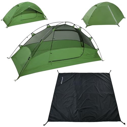 Clostnature 1-Person Tents for Backpacking - 7'3'' x 2'8''x 3' Ultralight Waterproof Camping Tent with Matching Tent Footp...